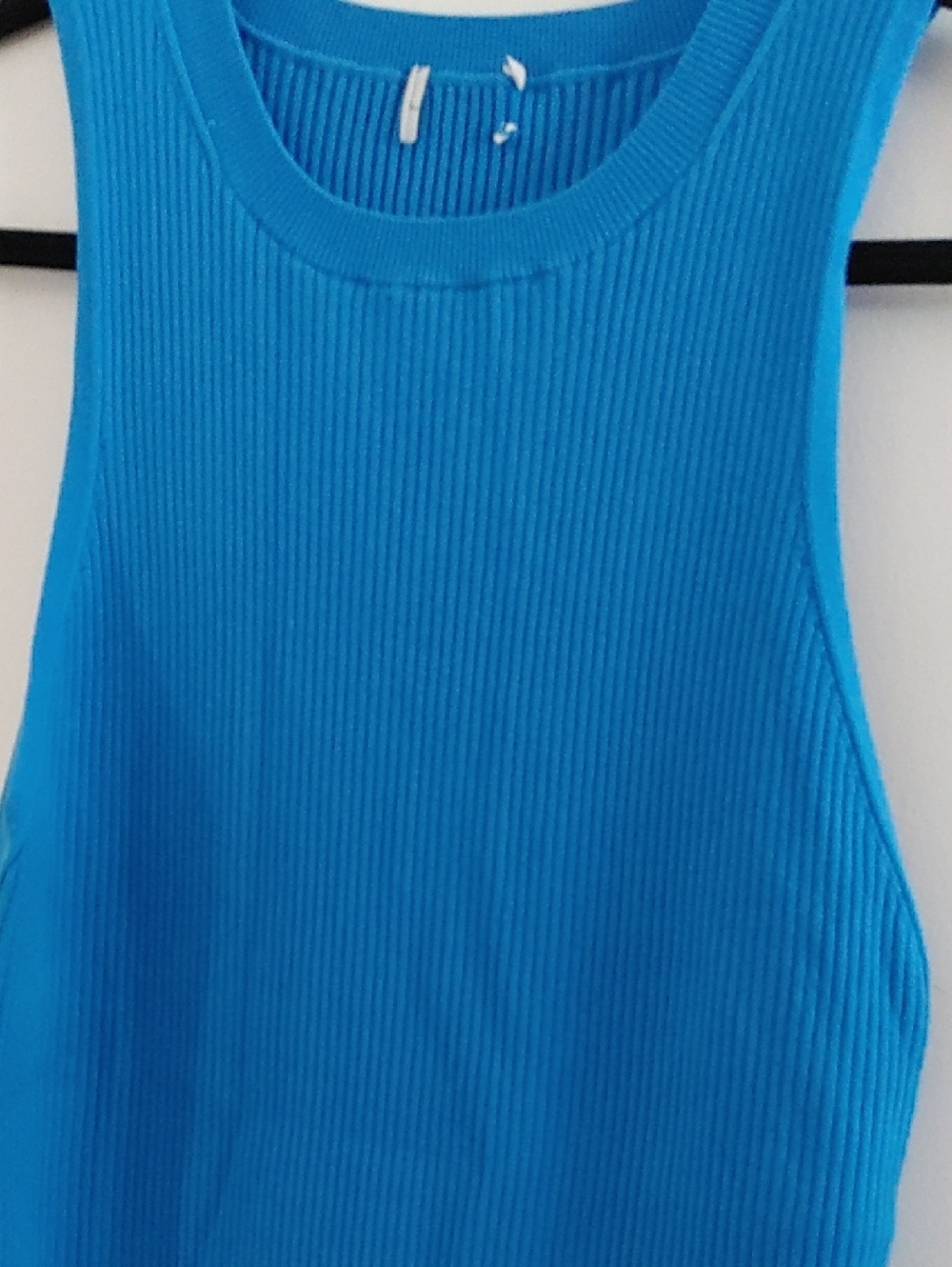 Women's Ribbed Tank Dress in Bright Blue